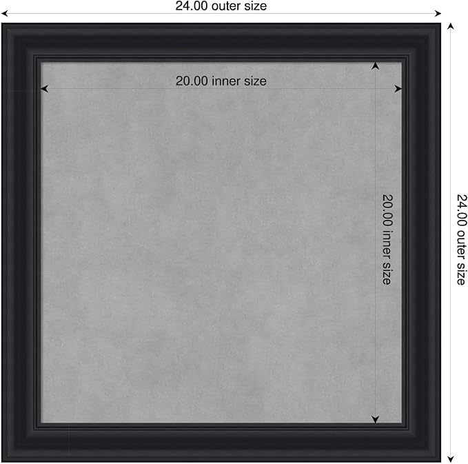 Amanti Art Black Framed Magnetic Board 24x24 Medium Vision Board - Image 2