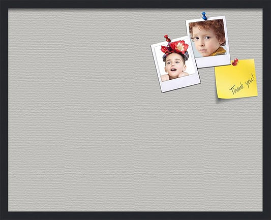 PinPix 30x24 Inch Cork Bulletin Board. This Decorative Framed Pin Board Comes with Light Stone Design and a Satin Black Frame. Ideal for Home Office Decor or Message Board (PinPix-1809)-DeskLoop Office