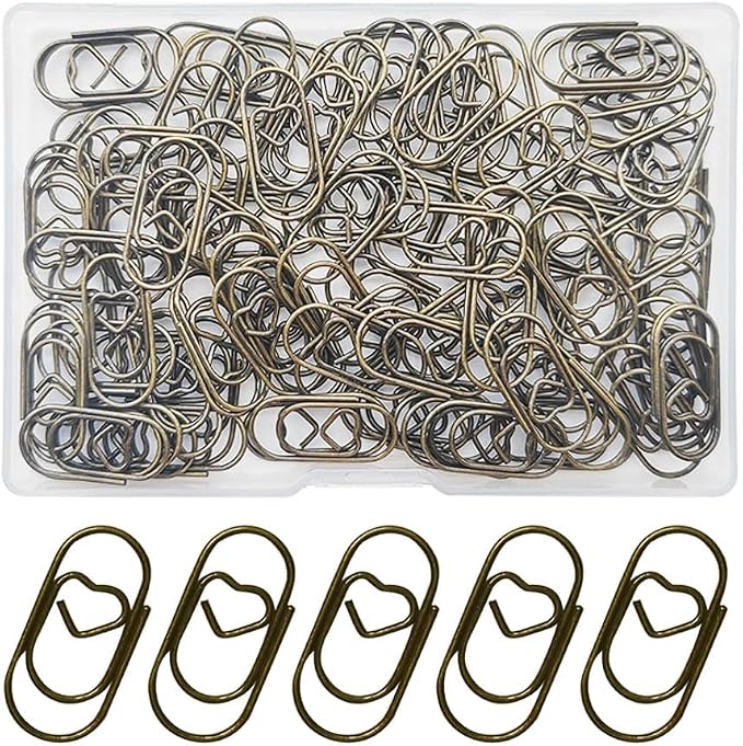 200 Pack Love Heart Shaped Paper Clips, Mini Paperclips Papers, 0.8inch Small by Unknown