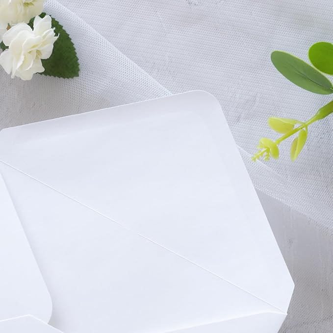 PONATIA 50 Pack A1 Envelopes, 3.62 x 5.2'' White Envelopes Perfect - Image 9