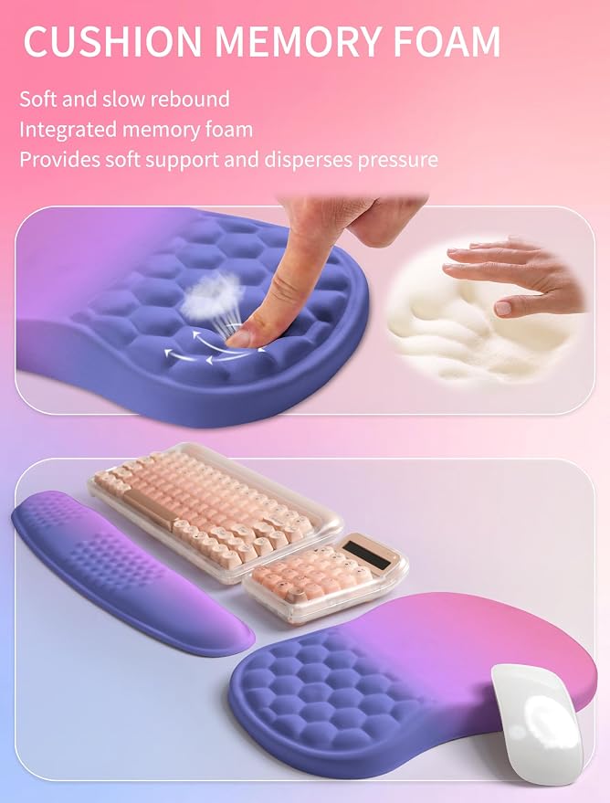 Hokafenle 2in1 Combination, Wave Keyboard Wrist Rest and Ergonomic Curvature - Image 4
