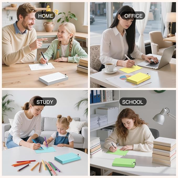 4 x 6 Inch Colored Index Cards, Ruled and Blank Note Cards - Image 7