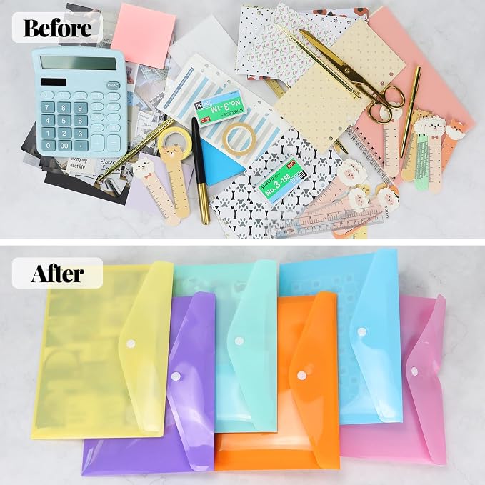 Plastic Envelopes 10 Pack Clear Document Folders，Plastic Envelopes - Image 2