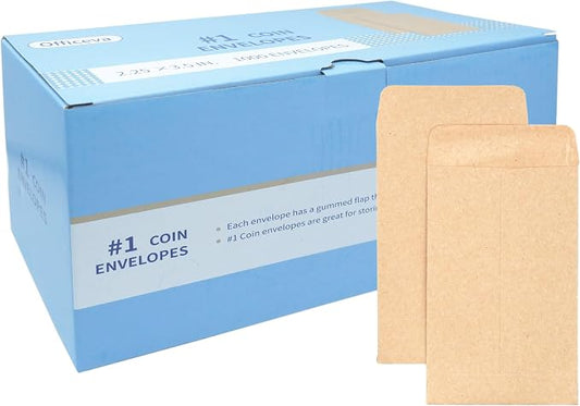 Budgenix #1 1000 Pcs Small Coin Envelopes 2.25" x 3.5" by Unknown