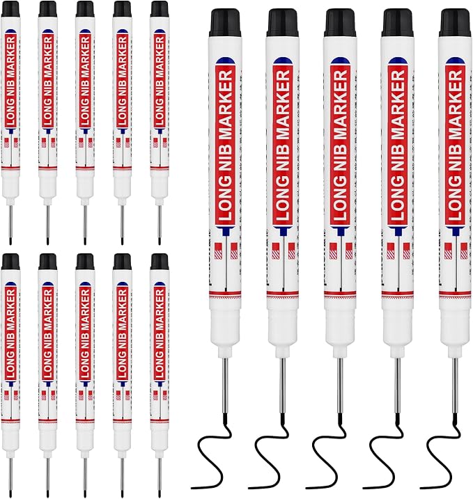 15 PCS Long Head Deep Hole Marker Pens, 20mm Long Nib Marker, Longs Nose Markers by Unknown