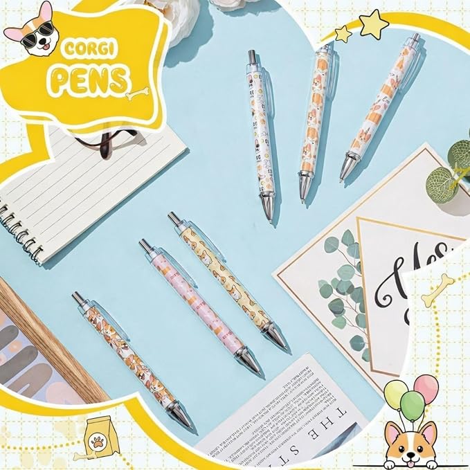 Ireer 8 Pcs Ballpoint Pens for Women 1.00 mm Cute Black Ink Fancy Pens Fine - Image 3