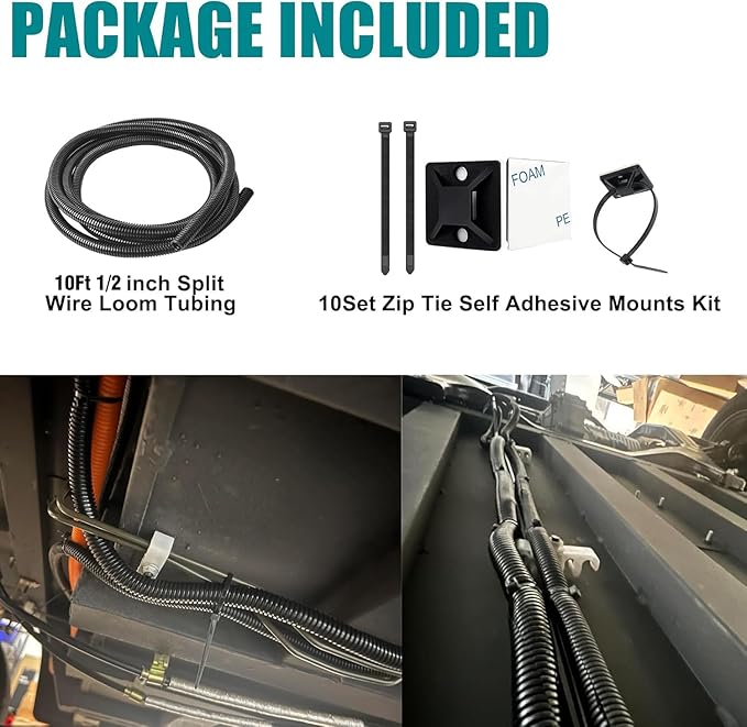 1/2 Inch Wire Loom Split Tubing - 10 ft Cord Protector Electric Wires Covers - Image 2