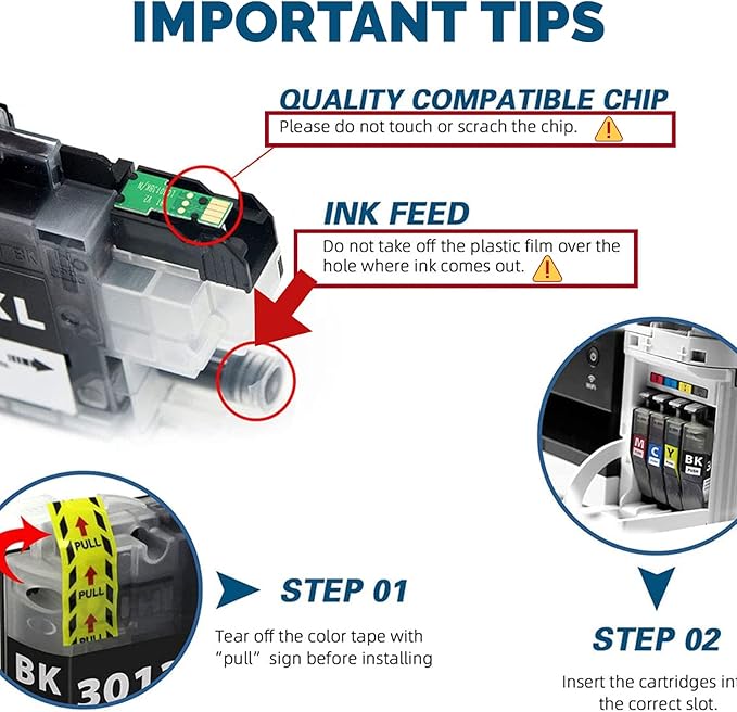 Compatible Brother LC3011 LC-3011 3011 Ink Cartridges for Brother MFC-J491DW MFC-J497DW MFC-J690DW MFC-J895DW Printer, 5-Pack (2 Black, 1 Cyan, 1 Magenta, 1 Yellow)-DeskLoop Office