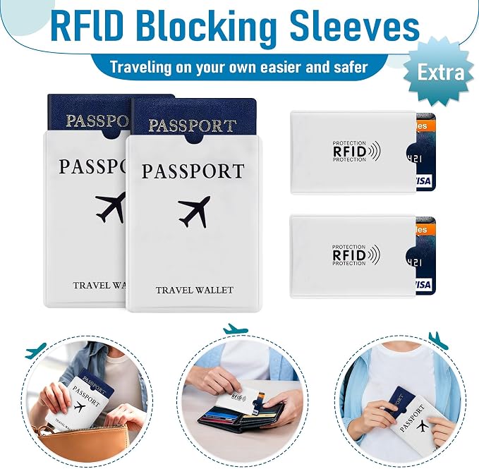 Family Passport Holder for Travel, RFID Blocking Travel Document Organizer - Image 6