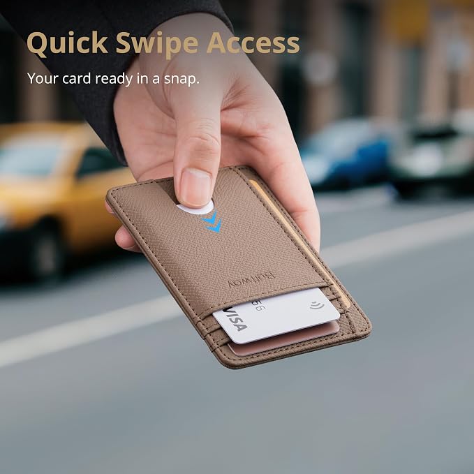 Buffway Slim Minimalist Front Pocket RFID Blocking Leather Wallets - Image 4