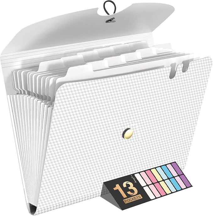 Sooez Expanding File Folder, 13 Pocket Accordion File Organizer, Monthly by Sooez