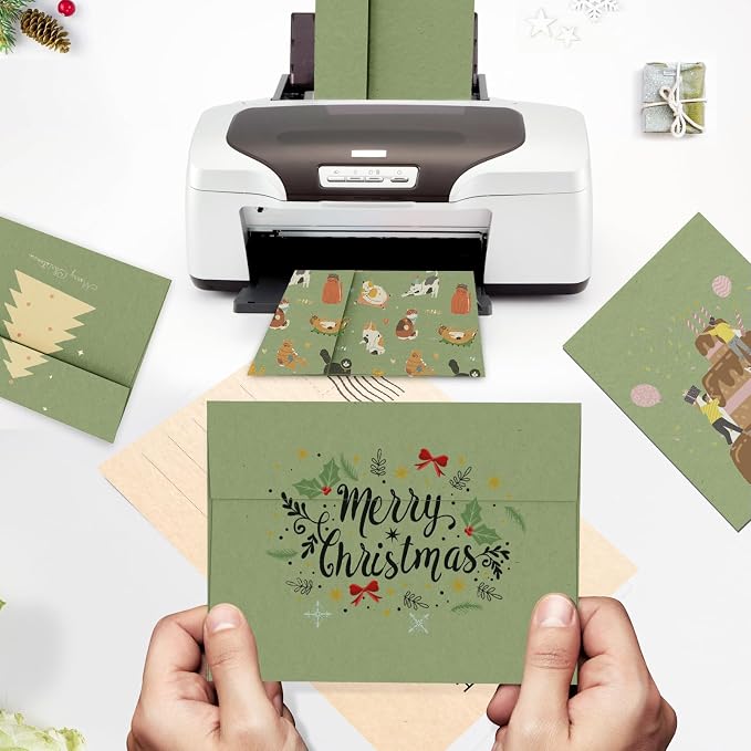 A7 Sage Green Envelopes 100 Pack, Goefun 5x7 Self Seal Printable Envelopes - Image 5