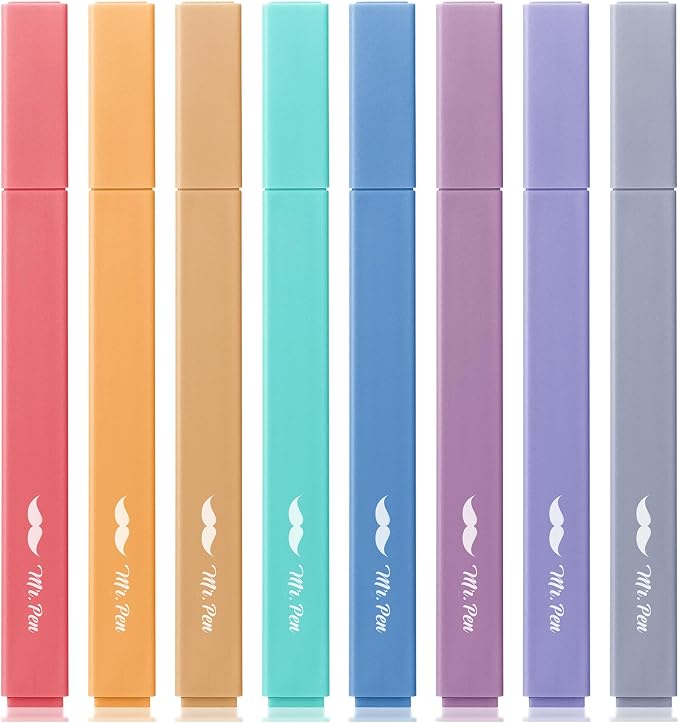 Mr. Pen- Aesthetic Highlighters No Bleed, 8 Pack, Cute Highlighters Assorted by MrPen