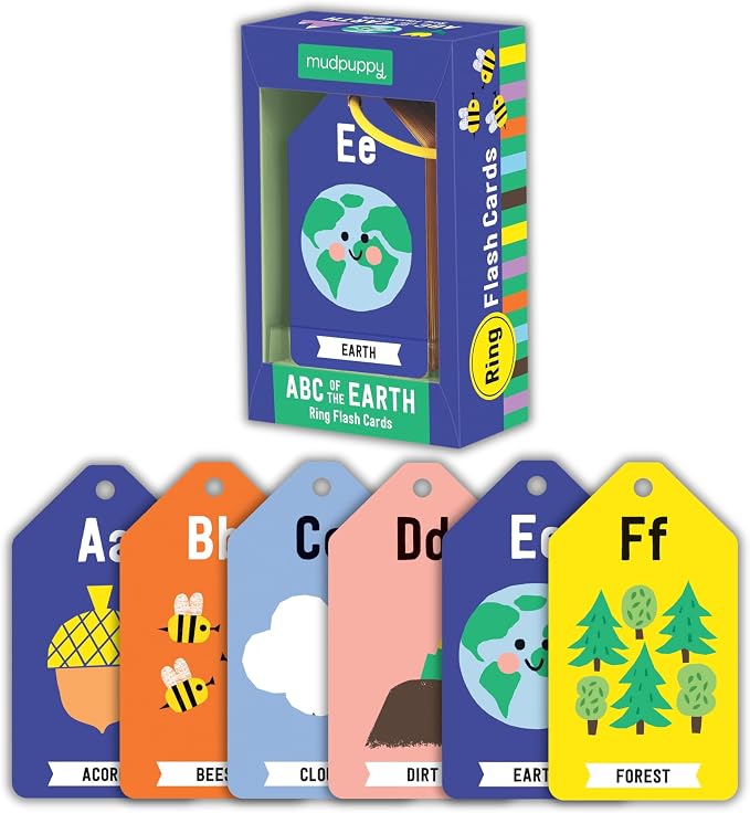 Mudpuppy ABCs of The Earth — Ring Flashcards 26 Durable Double Sided Alphabet by Mudpuppy