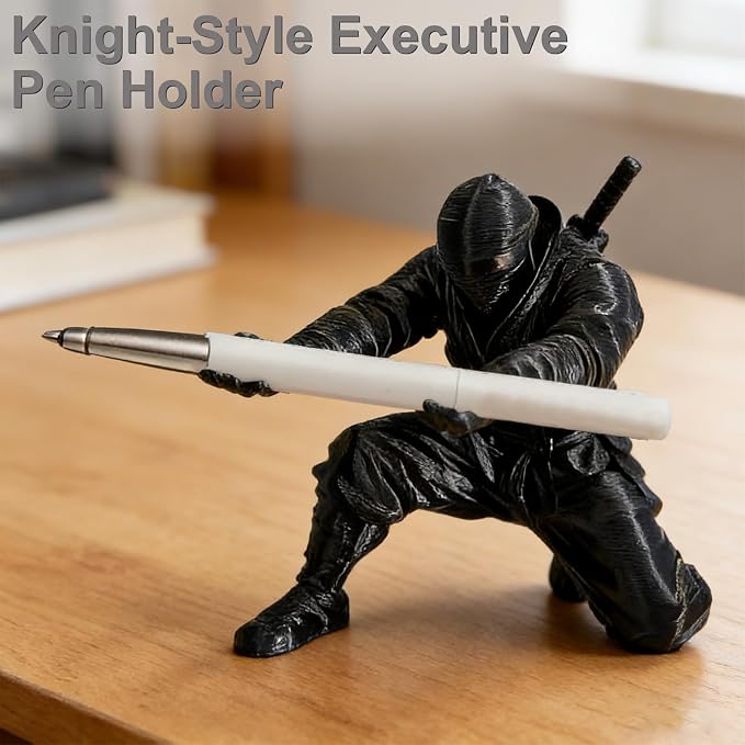 Knight-Style Executive Pen Holder -Plastic Ninja Samurai Design, Single Pen - Image 2