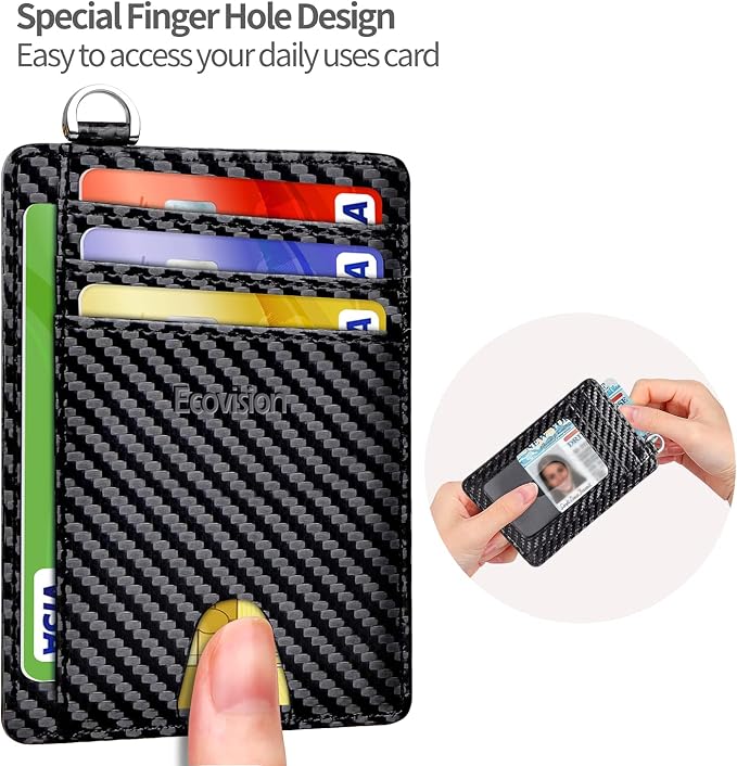 Slim Minimalist Front Pocket Wallet, RFID Blocking Credit Card Holder Wallet - Image 3