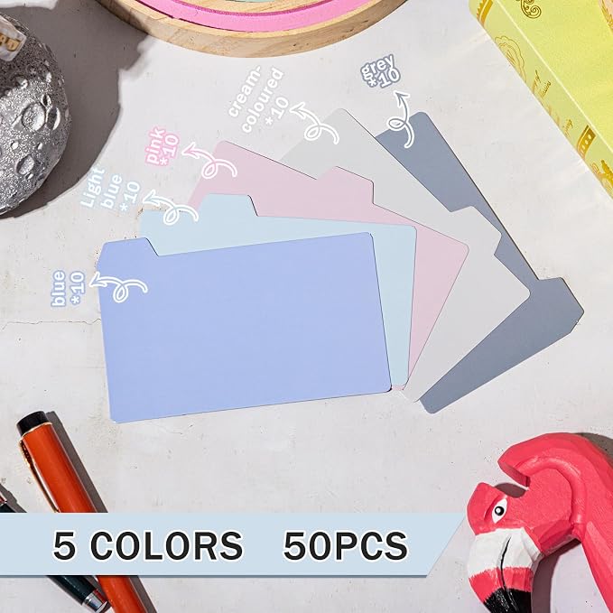 Harloon 50 Pack 3 x 5 Inch Index Card Dividers - Image 3