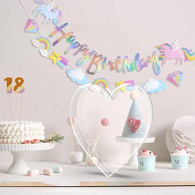 13.8" Acrylic Heart Shaped Charcuterie Tray, Reusable Serving Cake Candy Dish - Image 4