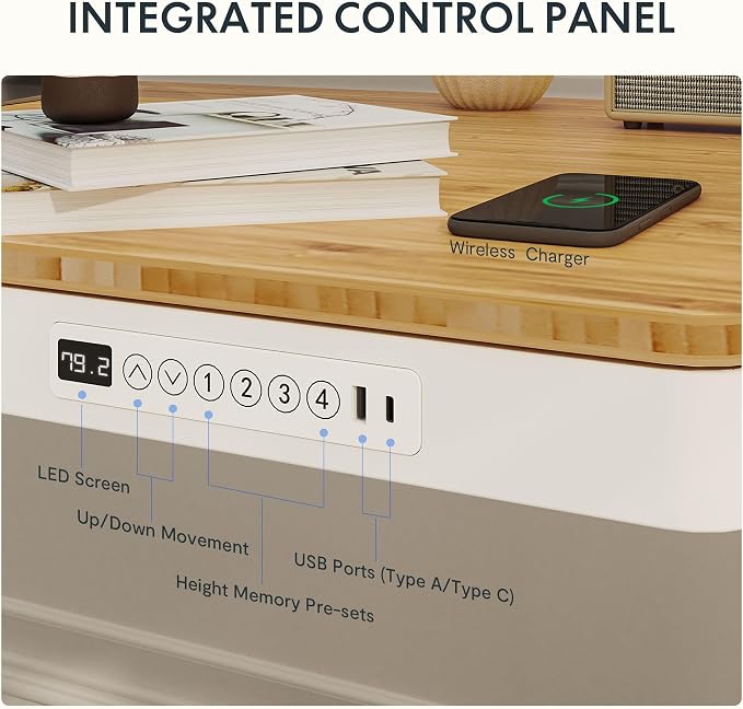 SANODESK Standing Desk with Drawer, Dual Motor 3 Stage Electric Height - Image 5