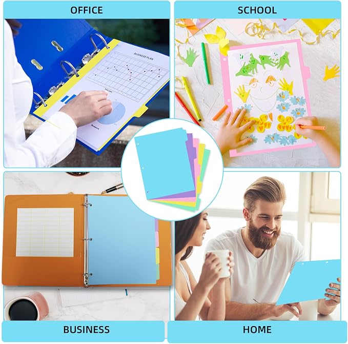 5 Tab Binder Dividers with Tabs, - Image 5