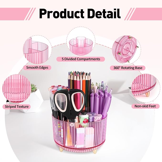 360 Rotating Pen Pencil Holder for Desk, Pen Organizer - Image 5