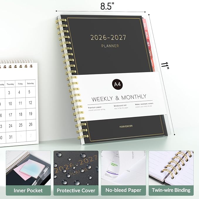 Forvencer Academic Planner 2026-2027, Weekly & Monthly Calendar Planner - Image 2