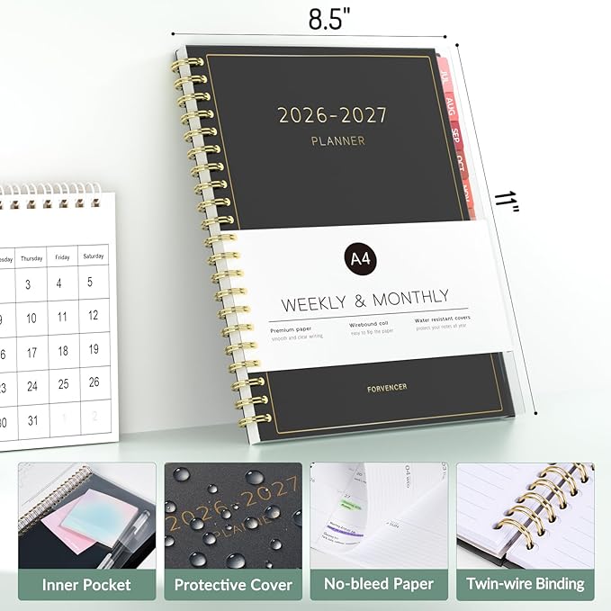 Forvencer Academic Planner 2026-2027, Weekly & Monthly Calendar Planner - Image 2