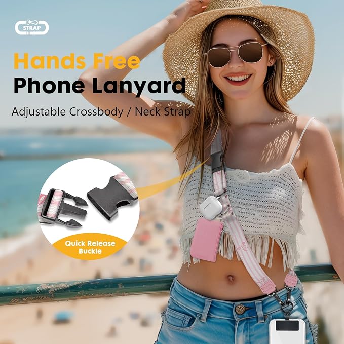 Icycay Phone Lanyard Crossbody, Cute Striped Cell Phone Strap - Image 2