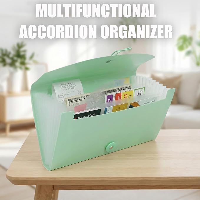 Portable 13-Pocket Receipt & Coupon Organizer, Small Expanding Accordion File - Image 4