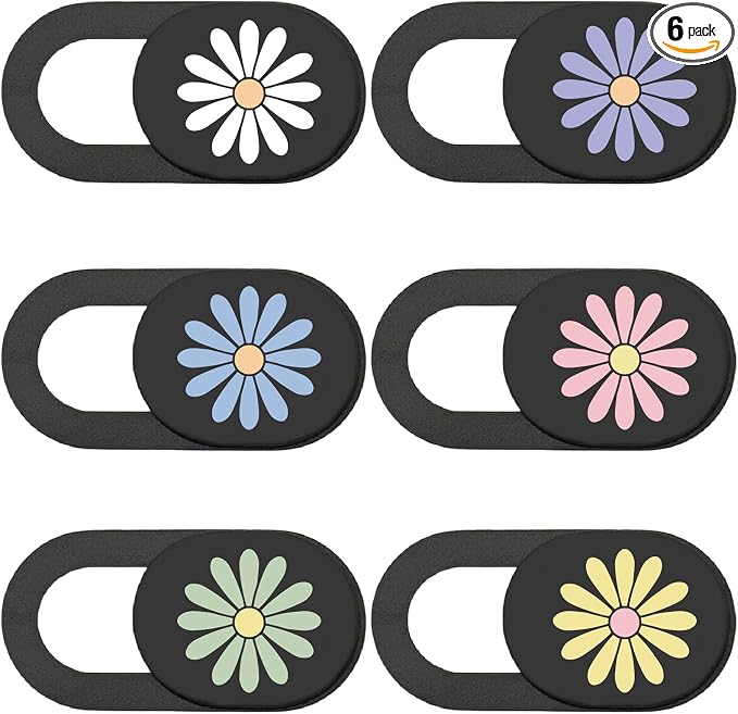 6Pcs Laptop Camera Covers Webcam Cover Slide Floral Daisy Pattern Privacy by PRESSINART