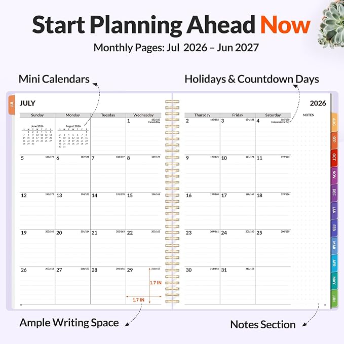 SUNEE Academic Planner 2026-2027 – Weekly & Monthly Planner, July 2026 to June - Image 3