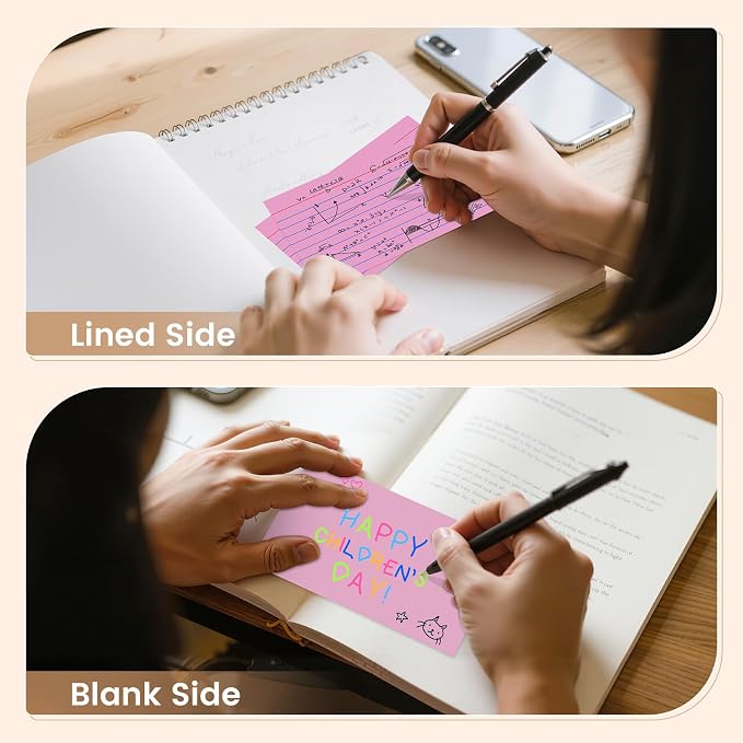 Index Cards 3x5 Inch, Flash Cards, Ruled Lined Pink Note Cards Paper - Image 5