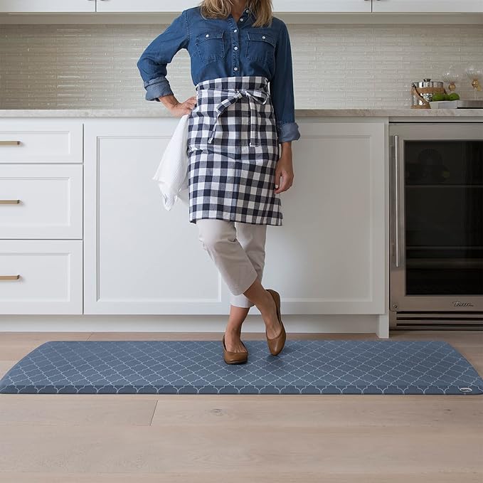 GelPro Elite Premier Anti-Fatigue Kitchen Comfort Floor Mat, 20x72", Lattice Indigo Stain Resistant Surface with therapeutic gel and energy-return foam for health & wellness-DeskLoop Office