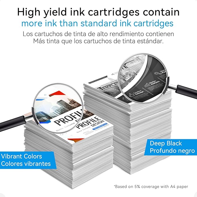 62XL Ink Cartridge Combo Pack Compatible for HP Ink 62 Black Color Compatible for Envy 7640 7645 5660 5665 5642 5540 OfficeJet 8045 8040 5746 5745 250 200 Printer-DeskLoop Office