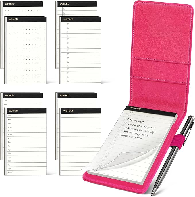 WEMATE 10 Pieces Small Notepad Holder Set Pocket Notebook by WEMATE