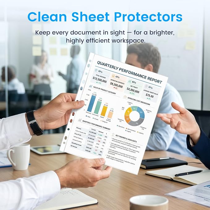 260 Pack Clear Sheet Protectors 8.5 x 11 Inch Easy-Open, Transparent Plastic - Image 2
