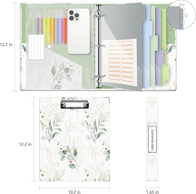 3 Ring 1 Inch Binder Organizer, KLLVE Three Ring Binders - Image 6