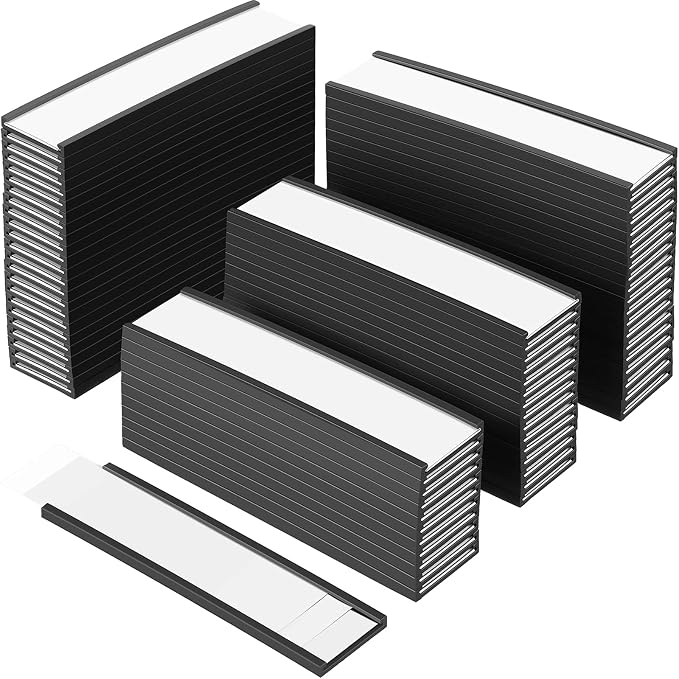 Outus 100 Pack Magnetic 'c' Channel Label Holders 3" x 0.8" Magnetic Labels by Outus