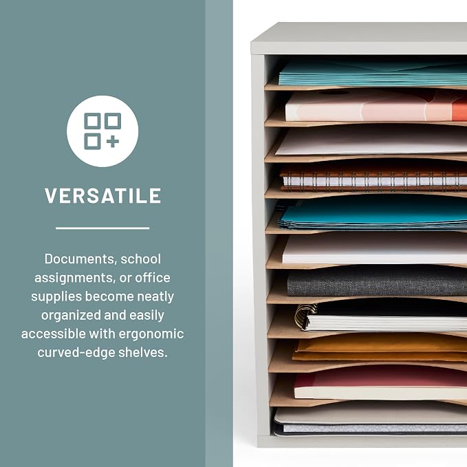 Safco Vertical Literature Organizer, 11 Compartments, Office and Classroom - Image 5
