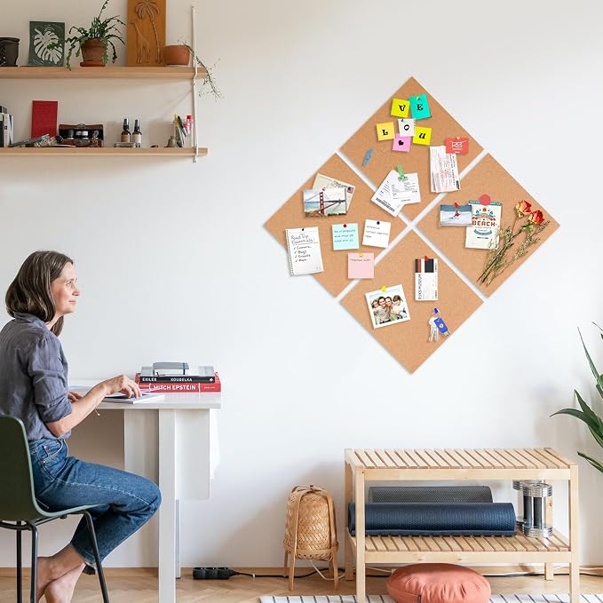 Cork Bulletin Square Board for Walls - Image 6