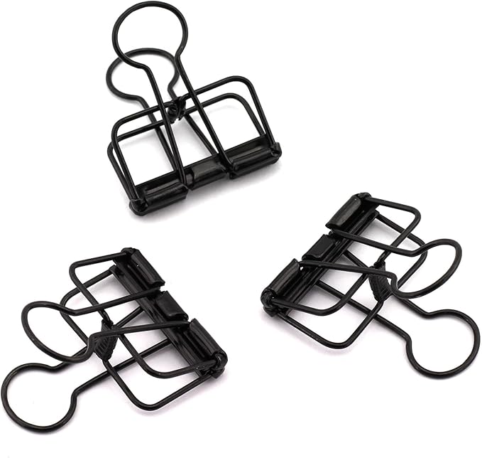 12-Pack Medium Metal Wire Binder Clips, Office Supplier School Accessories by BOGZON
