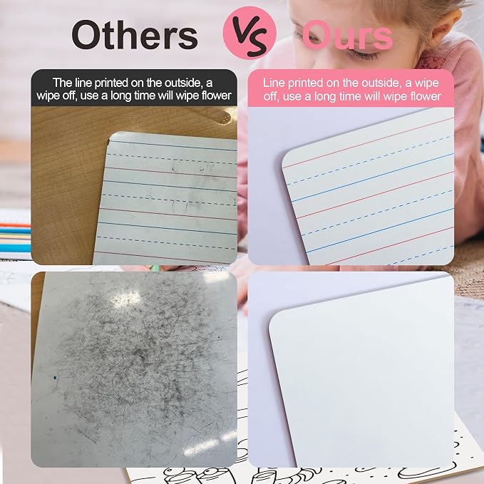 Dry Erase Boards 6 Pack, Double Sided Small Whiteboards - Image 6