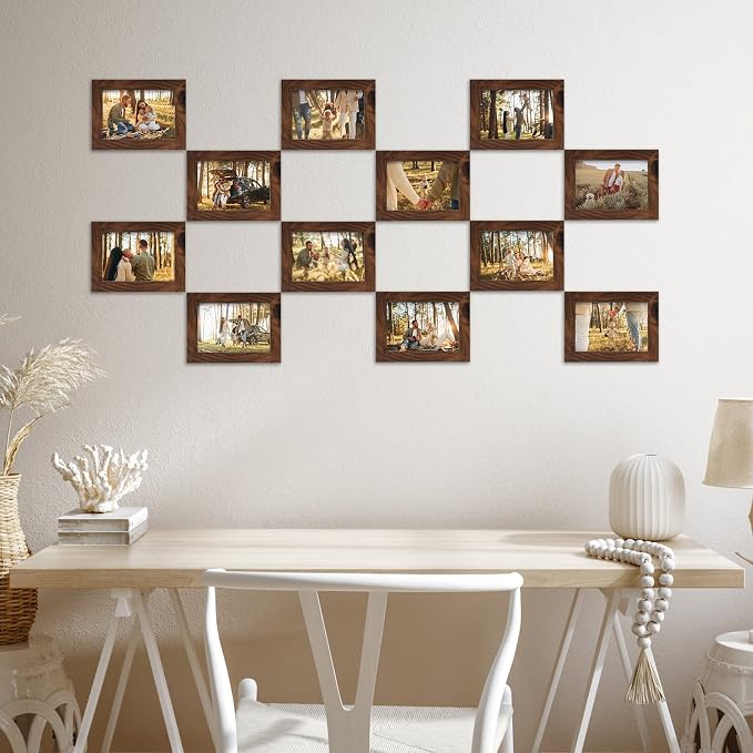 Giftgarden 3.5x5 Picture Frame Brown 12 Pack, Rustic Walnut 3.5 x 5 Photo - Image 7