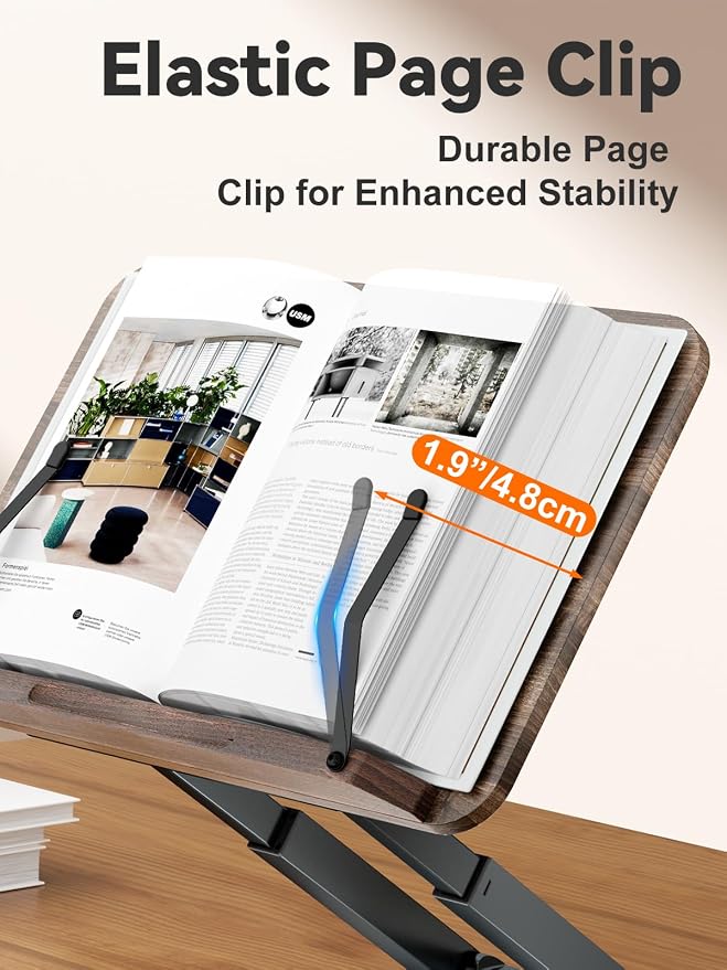 Tounee Book Stand, Telescopic Book Holder Stand, Adjustable Height Pull Out - Image 6