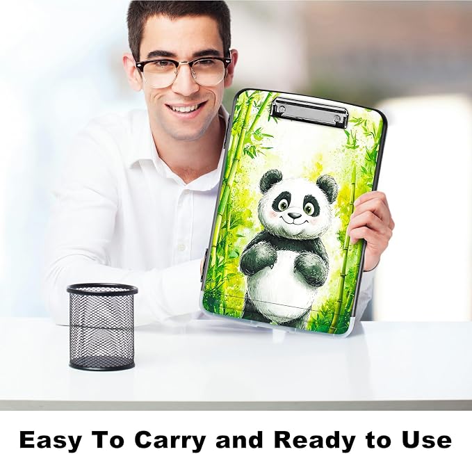 Green Bamboo Panda A4 Clipboard - Image 6