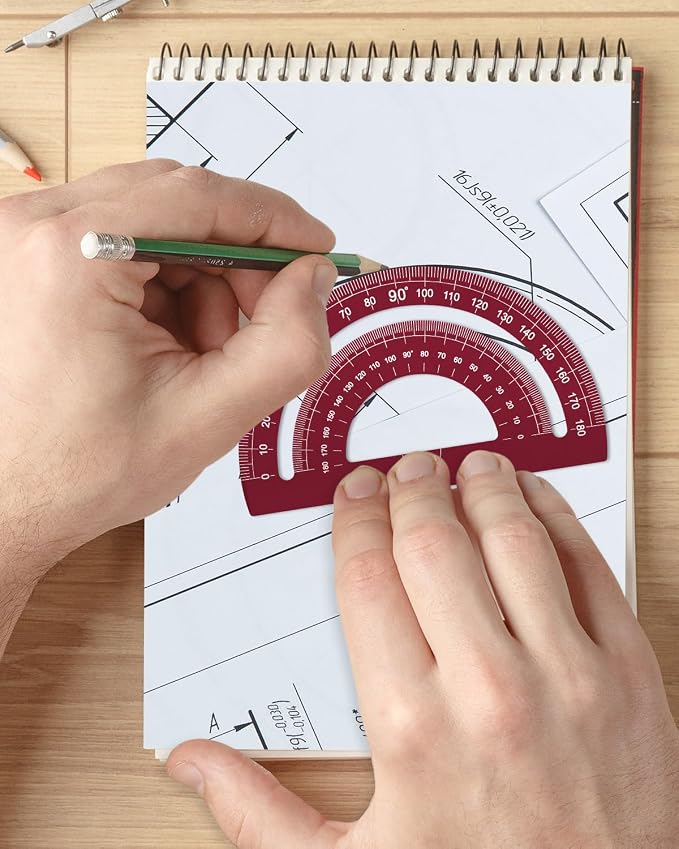 Honagu Triangular Ruler Set, 4 Pieces Aluminum Alloy Ruler, Metal Drafting Ruler - Image 4