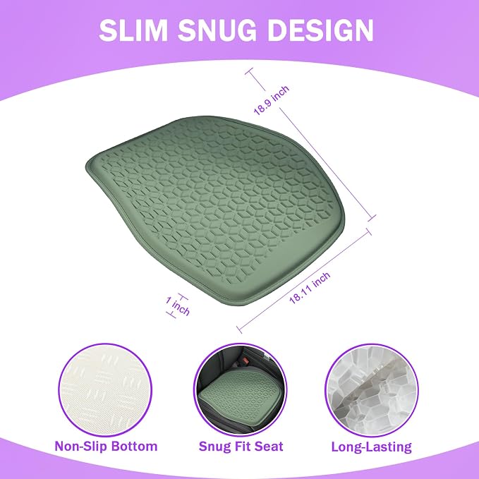 Thin Gel Seat Cushion for Car Seat, Office Chair, Wheelchair, Golf Cart - Image 2