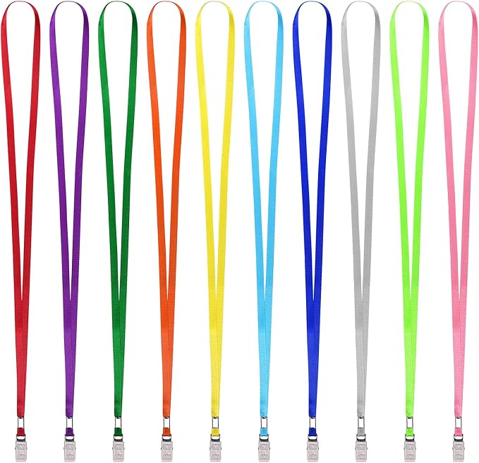 Wisdompro Lanyard with Bulldog Clip, 20 Pack of 17 inch Flat Nylon Neck Lanyard - Image 2