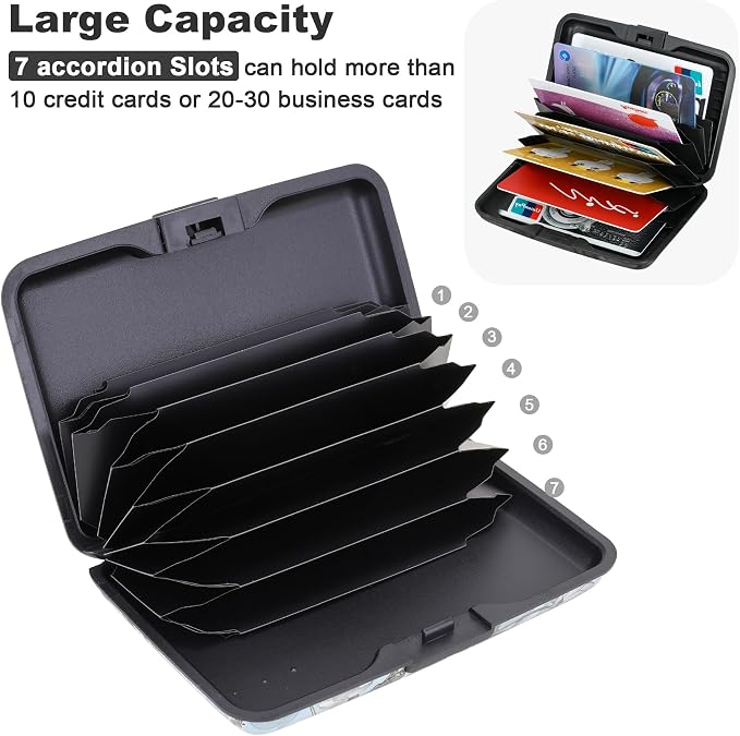 ELFISH Mini RFID Aluminum Wallet Credit Cards Holder Business Card Case Metal - Image 5
