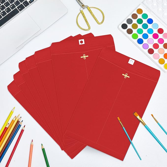 Geyee 200 Pcs Clasp Manilla Envelopes 9 x 12 Inch Gummed Colored Envelopes - Image 6